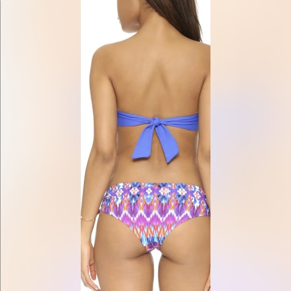 OndadeMar Women’s Mirage Bandeau Bikini Set Hand Embroidered Beading Blue XS - Picture 2 of 12